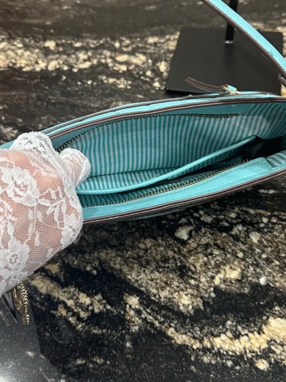 Nanette Lepore Light Aqua Shoulder Bag with Gold Hardware - Picture 10 of 12